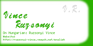 vince ruzsonyi business card